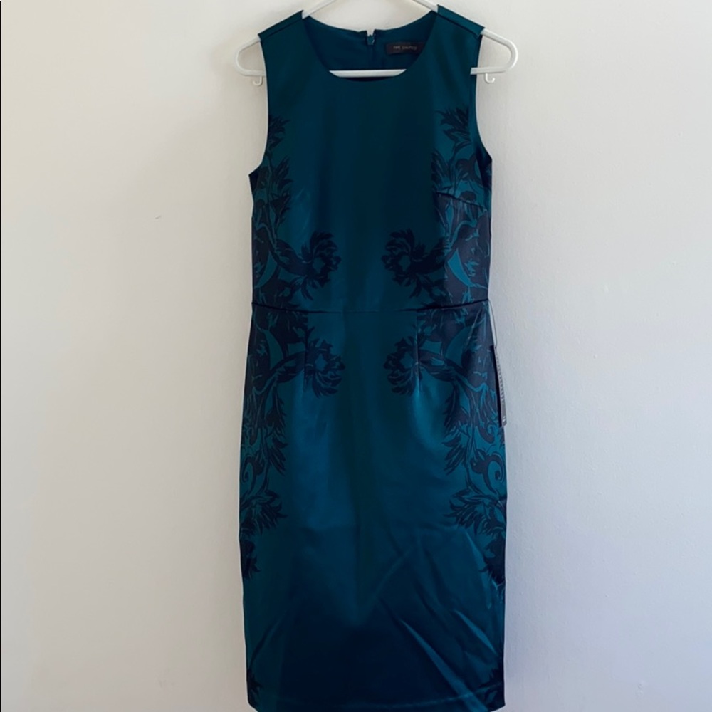 Green and Black Satin Limited Dress